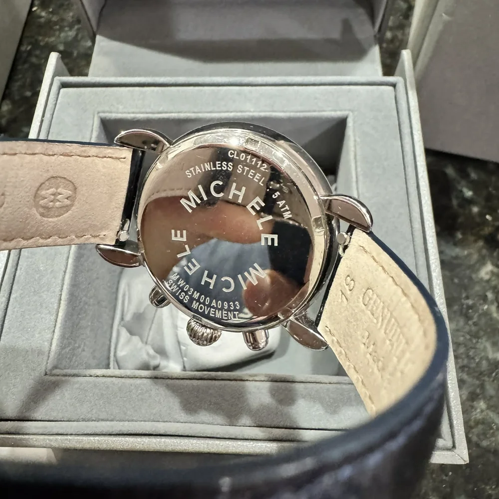 Michele Multicolor Dial Watch with Black Strap - Picture 9 of 10